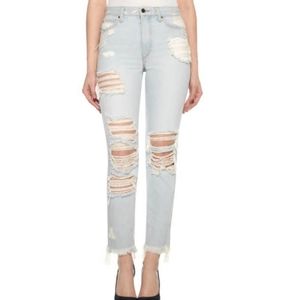 NWT Joe's Jeans The Debbie High Rise Straight Ankle Jeans in Light Distr…